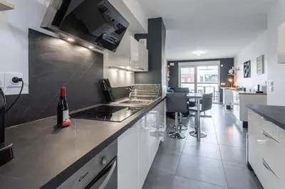 Cuisine ou kitchenette dans l'établissement Appartement bien équipé avec parking, Lyon 8