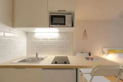 Cuisine ou kitchenette dans l'établissement Studio harmonieux pour 2 personnes - Lyon 3