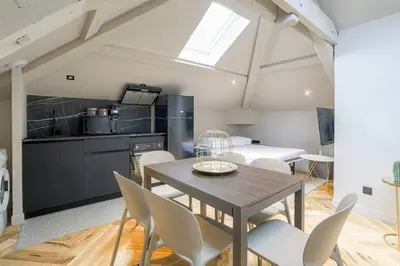 Cuisine ou kitchenette dans l'établissement Bel appartement T3, bien équipé, Ecully