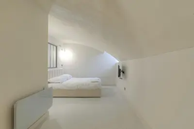 Un ou plusieurs lits dans un hébergement de l'établissement Superbe duplex avec parking, Tour-de-Salvagny