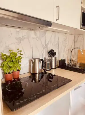 Cuisine ou kitchenette dans l'établissement Le Dalgabio -1 min de la gare-