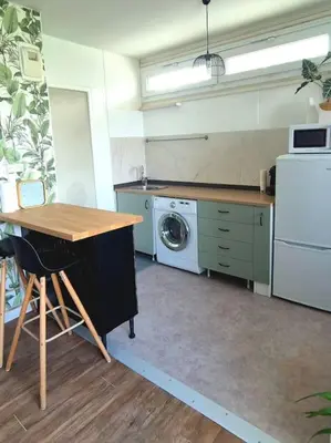 Cuisine ou kitchenette dans l'établissement Studio privé