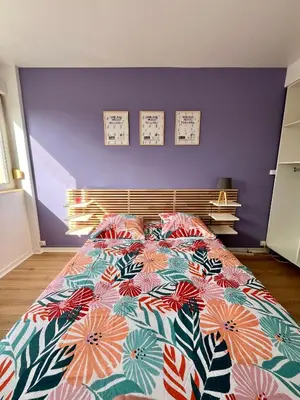 Un ou plusieurs lits dans un hébergement de l'établissement Chambre privée dans un appartement partagé