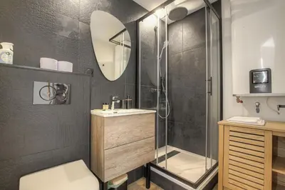 Salle de bains dans l'établissement Joli studio climatisé avec terrasse - Lyon centre