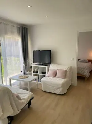 Télévision ou salle de divertissement dans l'établissement La Grangeneuve la petite maison