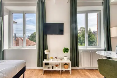 Télévision ou salle de divertissement dans l'établissement L'Olivier - Cosy studio rénové au coeur de Lyon 5ème