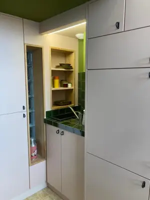 Cuisine ou kitchenette dans l'établissement Studio avec vue