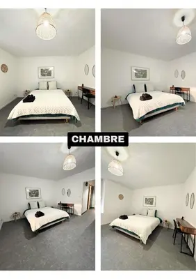 Un ou plusieurs lits dans un hébergement de l'établissement City Nest Cosy et Spacieux