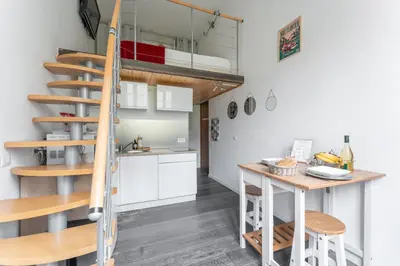 Cuisine ou kitchenette dans l'établissement Silk - Studio en plein coeur de Lyon