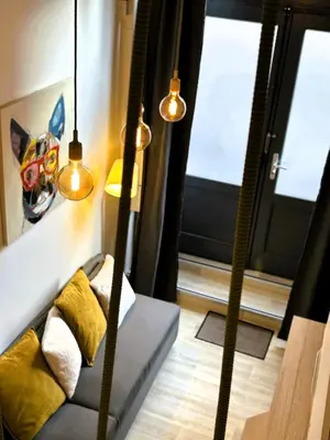 Coin salon dans l'établissement Appartement Canut Lyon Croix-Rousse