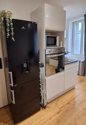 Cuisine ou kitchenette dans l'établissement Studio Moderne et Cosy à Miribel