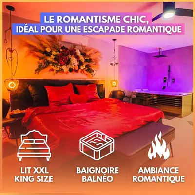 Un ou plusieurs lits dans un hébergement de l'établissement SERENITY Suite - Love room Bonheur