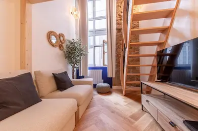 Télévision ou salle de divertissement dans l'établissement Le Royal - Studio Mezzanine Plein Centre