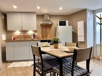 Cuisine ou kitchenette dans l'établissement Appartement Sainte-Catherine