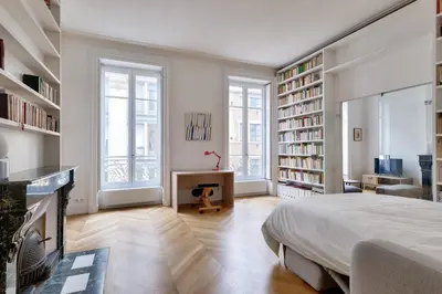 Un ou plusieurs lits dans un hébergement de l'établissement Appartement au coeur de la presqu'ile