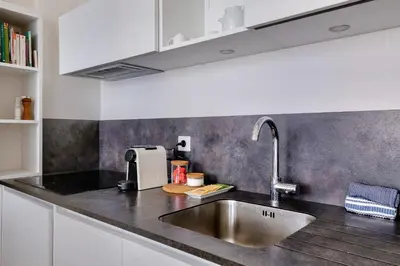 Cuisine ou kitchenette dans l'établissement Appartement au coeur de la presqu'ile