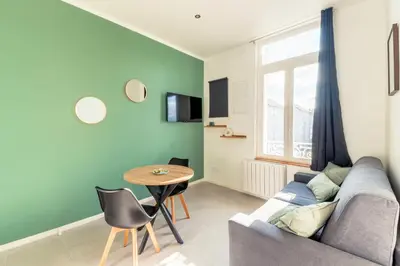 Télévision ou salle de divertissement dans l'établissement Chaleureux appartement T2 au calme et climatisé proximite centre lyon