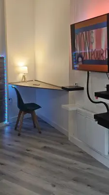 Télévision ou salle de divertissement dans l'établissement Le Charme et Confort Saint -Sévère T3 Vienne