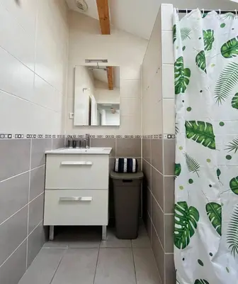 Salle de bains dans l'établissement Charmant logement avec parking à 25 min de Lyon