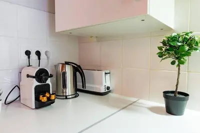 Cuisine ou kitchenette dans l'établissement Le Petit Turbil