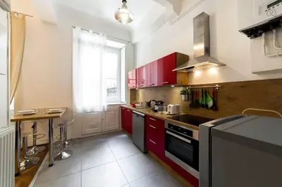 Cuisine ou kitchenette dans l'établissement Perfect to visit Lyon with family or friends AIL