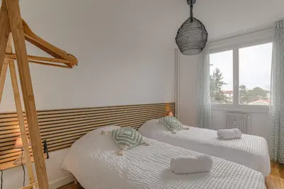 Un ou plusieurs lits dans un hébergement de l'établissement Les Sables, Appartement 6 personnes