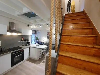 Cuisine ou kitchenette dans l'établissement Le Duplex, Centre, Calme, Terrasse