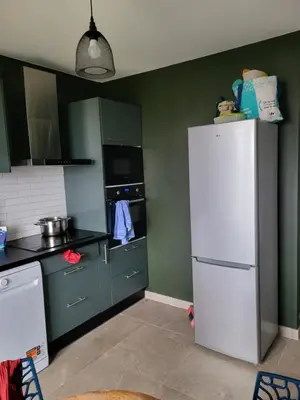 Cuisine ou kitchenette dans l'établissement Chambre privée dans un appartement en colocation proche groupama stadium, ldlc arena,aéroport,euroxpo