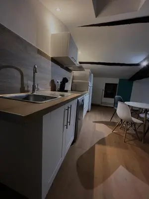 Cuisine ou kitchenette dans l'établissement L 'Écrin de Trévoux 3 Chambres confort