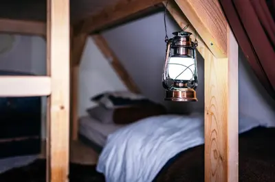 Un ou plusieurs lits dans un hébergement de l'établissement Cabane et Lodge by Lyon Country House