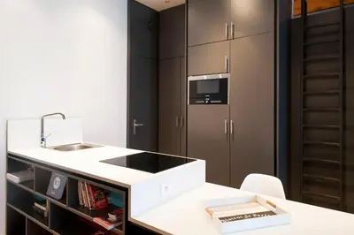 Cuisine ou kitchenette dans l'établissement 21Royale