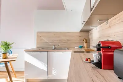 Cuisine ou kitchenette dans l'établissement Le Royale Haussman Junior suite - Louis Pradel - Netflix