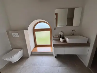 Salle de bains dans l'établissement Le Domaine du Pin