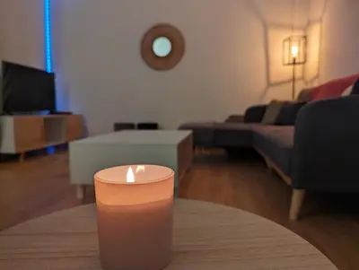 Télévision ou salle de divertissement dans l'établissement Le Garnier - Lyon 7 avec Balcon & Parking Inclus