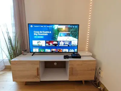 Télévision ou salle de divertissement dans l'établissement Le Garnier - Lyon 7 avec Balcon & Parking Inclus