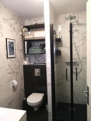 Salle de bains dans l'établissement Appartement cosy proche Centre des congrès et Transbordeur