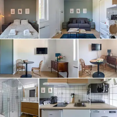 Cuisine ou kitchenette dans l'établissement Proche métro B et Hopital Lyon sud