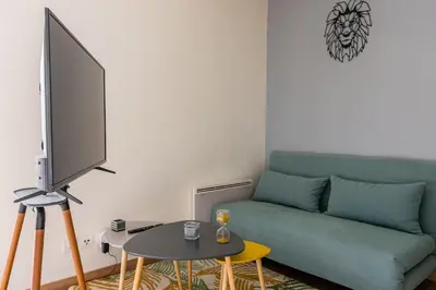 Télévision ou salle de divertissement dans l'établissement JOYAU CACHÉ avec Parking privatif en Hyper-centre
