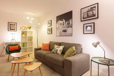 Coin salon dans l'établissement Appartement de standing - 4 chambres - Grand Lyon