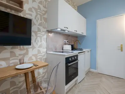 Cuisine ou kitchenette dans l'établissement Calm and design metro Guichard