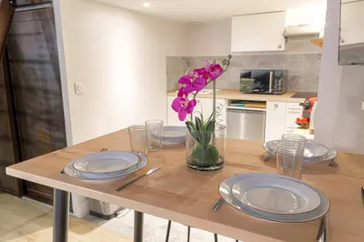 Cuisine ou kitchenette dans l'établissement Caractère et Raffiné en hypercentre
