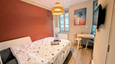 Un ou plusieurs lits dans un hébergement de l'établissement LET'S Studio L'Escale in Lyon