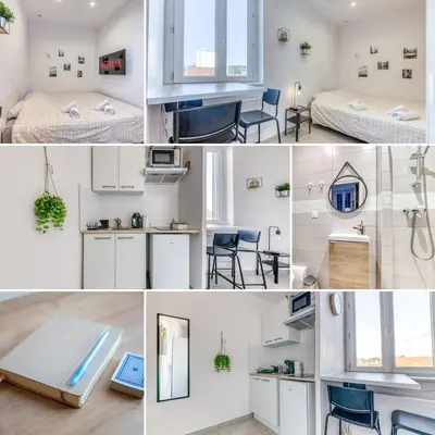 Cuisine ou kitchenette dans l'établissement Studio Le Saphir NEUF & Cosy - Gare Parilly