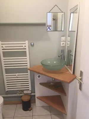 Salle de bains dans l'établissement LES GITES CHEROIS maison Esprit cabane 5 personnes