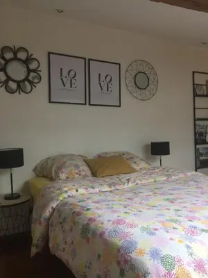 Un ou plusieurs lits dans un hébergement de l'établissement LES GITES CHEROIS maison Esprit cabane 5 personnes