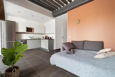 Cuisine ou kitchenette dans l'établissement Superbe T3 avec vue imprenable sur le Rhône