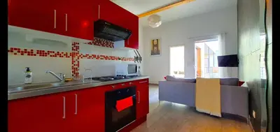 Cuisine ou kitchenette dans l'établissement Paradis relaxant