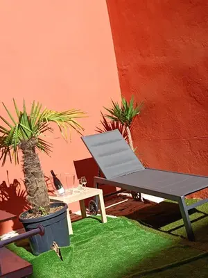 Plan de l'établissement Very quiet 2-person studio with a hot tub