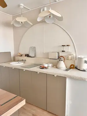 Cuisine ou kitchenette dans l'établissement Suite Cozy - lit rond Bergson Stade Zénith Technopole