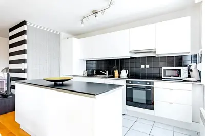 Cuisine ou kitchenette dans l'établissement Lyon 8 Beautiful, bright and quiet apartment